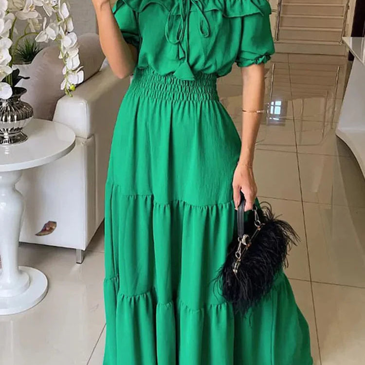 FLONIFY Solid Color Puff Short Sleeve