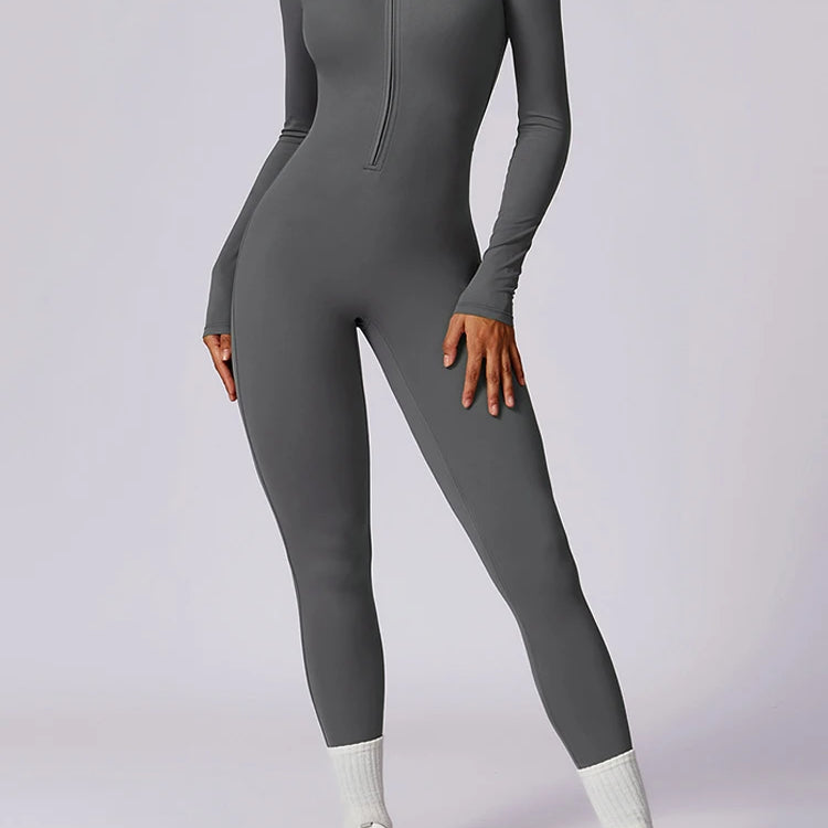 FLONIFY Summer Zipper Workout Jumpsuit Sports Overalls Women Gym Clothing Running Fitness Suits Gym Tracksuit Short Sportswear Yoga Set